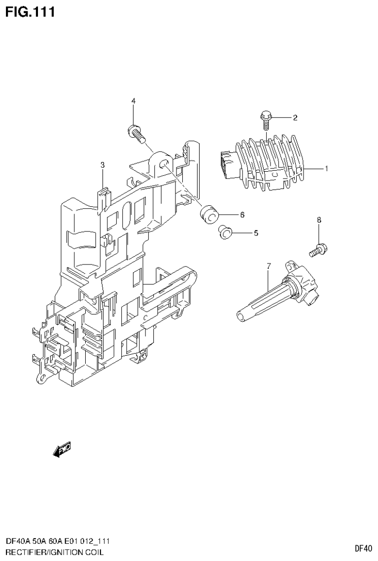 Suzuki DF40AST, DF50A, DF50ATH RECTIFIER / IGNITION COIL parts diagram